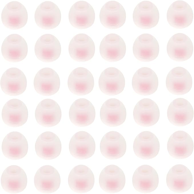 36 Pieces Small Earbud Tips Soft and Comfortable Ear Bud Replacement Pieces Silicone Fit Most in-Ear Headphones,Inner Hole 3.8mm -5.5mm,Small White and Red Replacement Eartips