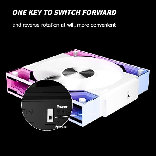 Jungle Leopard Interstellar V3 120mm PC Case Fan Infinity Mirror Module Daisy-Chain 120mm RGB PWM Fan Triple Pack Suitable for Computer Case & 360mm AIO Cooler(White-3Pack