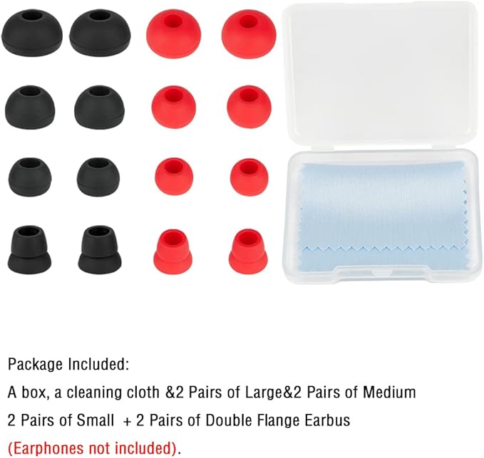 Replacement Silicone Ear Tips Earbuds Eargels Earpads Compatible with Powerbeats 1/2/3 Wireless Beats by Dre Headphones,Earbud Tips (8 Pairs