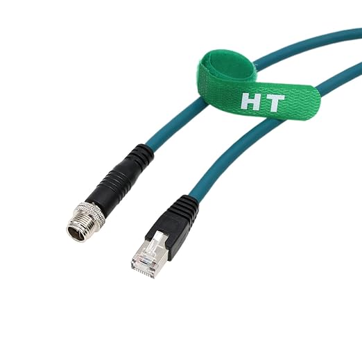 Ethernet 8 Pin X-Coded M12 RJ45 CAT-7e Cable for Keyence IV3 SR-5000 Matrix Cognex in Sight Data Man Barcode Reader Camera Sensor Network 5M