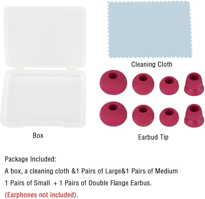 4 Pairs Earbud Replacement Tips Silicone Earbud Tips Compatible with Powerbeats 1/2/3 Wireless Beats by Dre Headphones,S/M/L and Double Flange