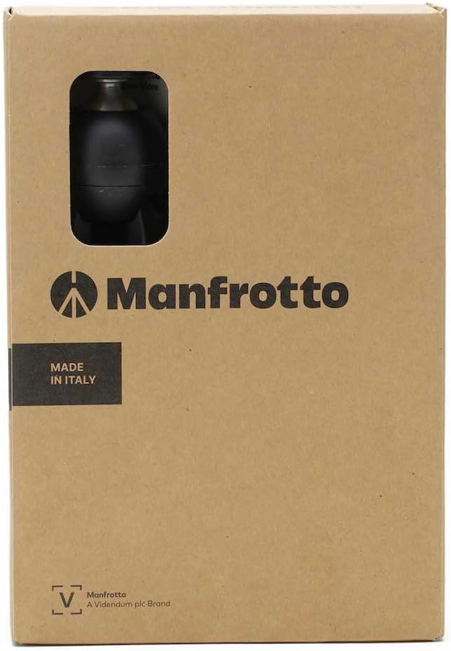 Manfrotto Mini Tripod with Universal Smartphone Clamp, Made in Italy, for iPhone with or Without Case, CSC, Vlogging, Videography, MKPIXICLMII-BK