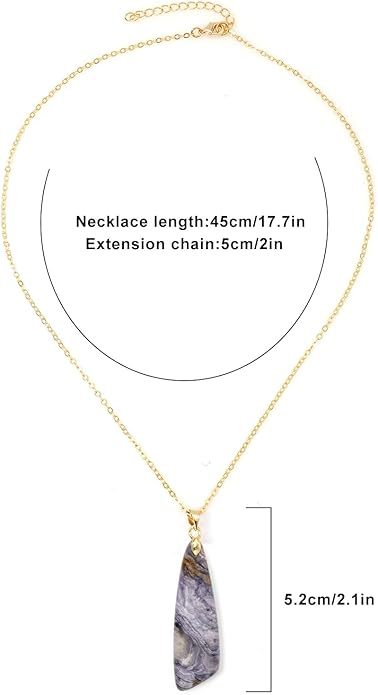 Nature Stone Necklaces for Women Boho Pendant Necklace 18K Gold Chain Necklaces
