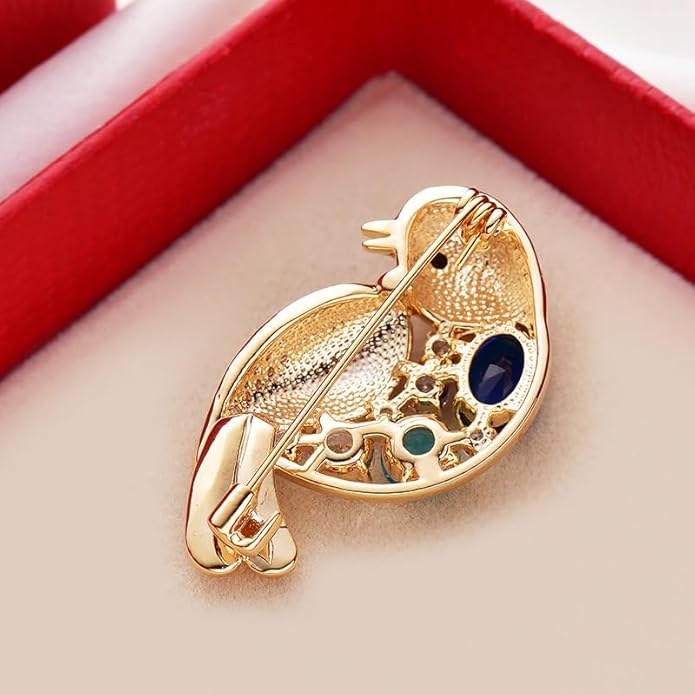Brooches for Women Blue Bird Brooch with Sapphire Crystal Enamel Animal Pin for Women Fashion Jewelry for Coat/Dress/Gift