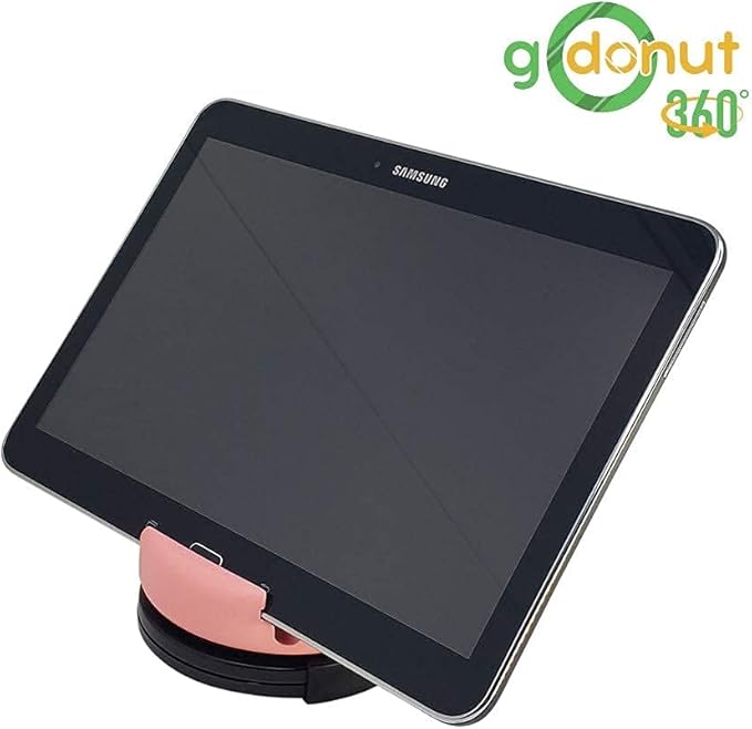 GoDonut – Phone Stand 360 Swivel – Cell Phone Holder + iPad Stand Desk Organizer - Compatible with Tablet, iPhone, Kindle & Most Smartphones – Pink