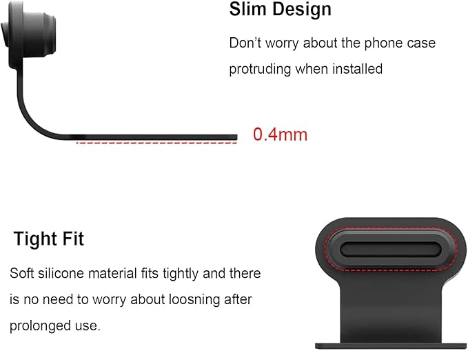 USB C-Type Anti Loss Dust Plugs, USB C-Type Port Silicone Dust Covers, with Detachable Adhesive for Mobile Phone,Compatible with 15, 16 17 Plus Pro Max..., All USB C Ports
