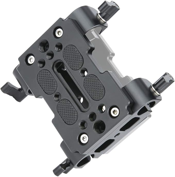 NICEYRIG Tripod Mounting Plate with 15mm Rod Clamp Railblock for Rod Support/DSLR Rig Cage