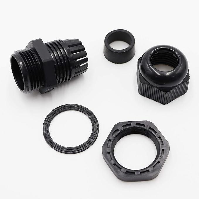 PENGLIN Cable Glands 1/4" NPT Nylon Cable Connector, Strain Relief Cord Connector, IP68 Waterproof Adjustable Locknut (1/4 Inch (10-Pack))
