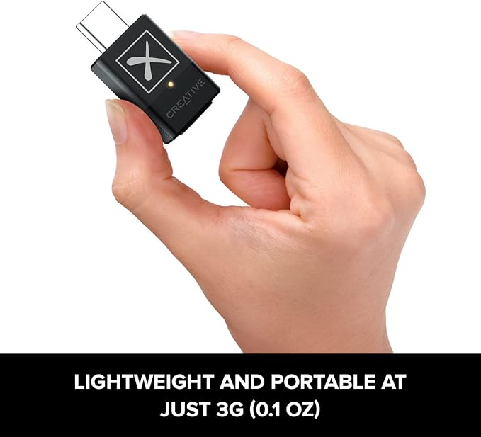 Creative BT-W5 Smart Bluetooth 5.3 Audio Transmitter with aptX Adaptive, High-Resolution 24-bit / 96 kHz Audio, Device-Switching Function, Works with PC/Mac/Gaming Consoles