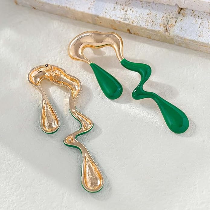 Teardrop Earrings Gold Palated Earrings Large Irregular Geometric Studs Big Lightweight Waterdrop Earrings Jewelry for Women