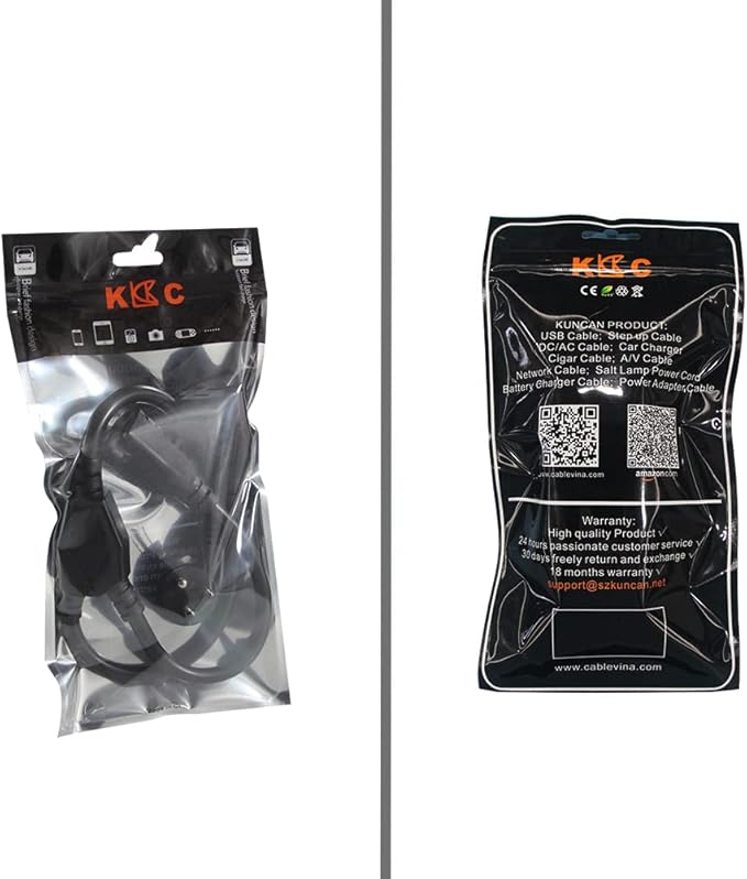 Power Extension Cord Y Splitter - 1FT Right Angled Type Flat Plug NEMA 5-15P 1 to 2 Way Outlet NEMA 5-15R SJT 16AWG 3 Prong Low Profile Black AC Power Cable Wire Extender for TV Computer Monitor