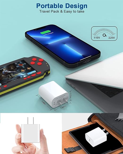 iPhone Charger Fast Charging,iPhone Fast Charger 2Pack Type C Fast Charger Block Plug Adapter 6FT USB-C to Lightning Cable Cord for iPhone 14/13/13 Pro/12 Pro/12 Pro Max/11/Xs Max/XR/X/SE,iPad,AirPods