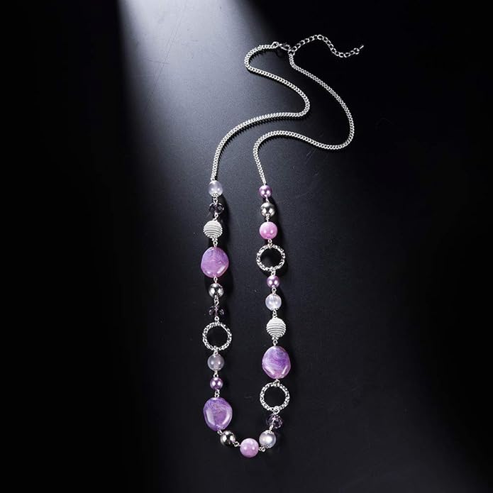PEARL&CLUB Long Beaded Necklaces For Women - Sweater Chain Fashion Jewelry Necklace Gifts For Women