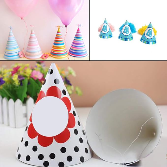 White Paper Party Hats for Kids Birthday,Decorative Bulk Cone Crafts for Adults Art DIY, Halloween Supplies(20/40/60)