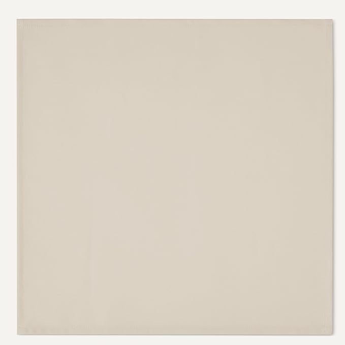 Amazon Basics Reusable Stain and Wrinkle Resistant Cloth Napkins, 12 Pack, 17 x 17 inches, Beige