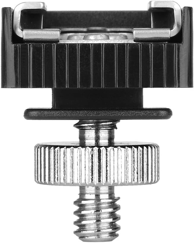 2Pack Flash Hot Shoe Mount Adapter to 1/4 Thread Hole with 1/4"-20 Male to 1/4"-20 Male Tripod Screw Adapter for Flash Holder Bracket Light Stands Umbrella Holder Flash Bracket,Strong &Solid (Update)