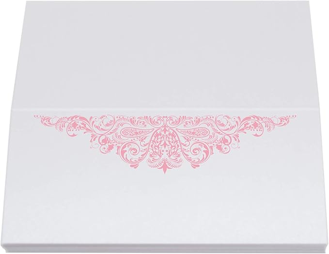 Paisley Place Cards, Pink (Choose Color), Set of 150, Pre-cut and Scored - Wedding, Party, Dinner, and Special Events - Made in the USA