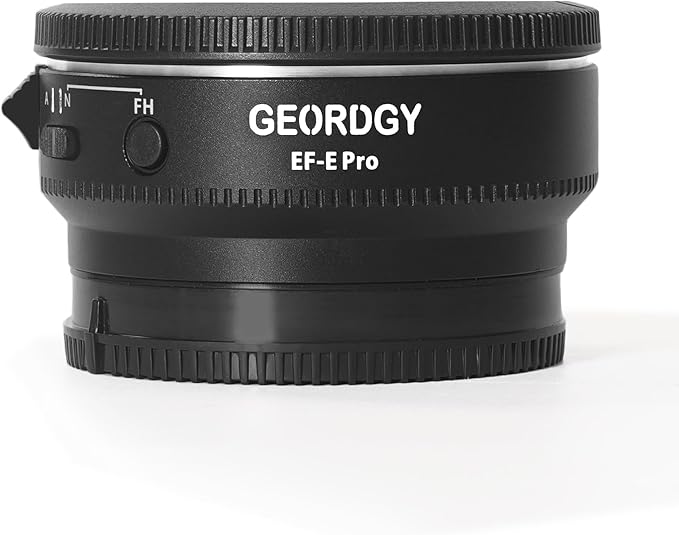 GEORDGY Lens Mount Adapter, EF-SE Pro for Canon EF/EF-S Lenses, Compatible with Sony E-Mount Series Cameras, Custom Assignable Functions to Focus Lock Button