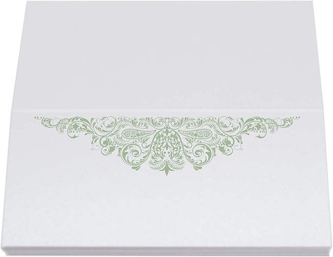 Paisley Place Cards, Sage (Choose Color), Set of 150, Pre-cut and Scored - Wedding, Party, Dinner, and Special Events - Made in the USA