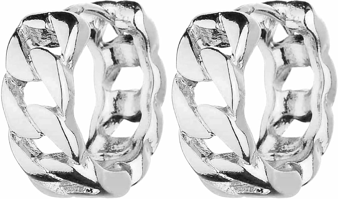 Wgoud Chunky Hoop Earrings Set 14K Gold Plated Hoop Earrings for Women Hypoallergenic, Thick Twisted Huggie Hoops Earring Set