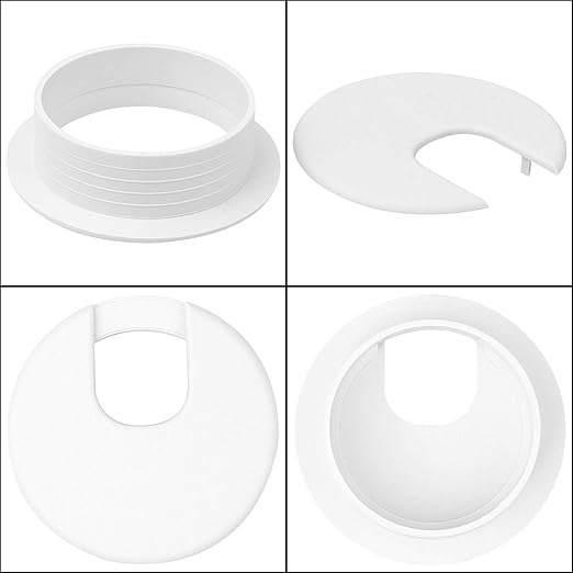 20Pack 2" Black Desk Grommet, HNBun Wire Cable Hole Cover Plug Cap Insert, PC Computer Desk Plastic Grommet Cord Wire Organizer Caps for Hide Office Cords and Cables
