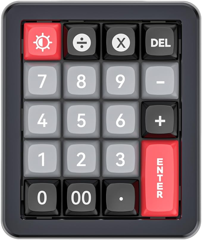Adventurers K812 Wired Mechanical Numeric Keypad, 19-Key Hot-Swappable RGB Numpad, Macro Programmable, Detachable Type-C Cable, Game/Office Mode Switch – for PC/Laptop/Desktop (Black)