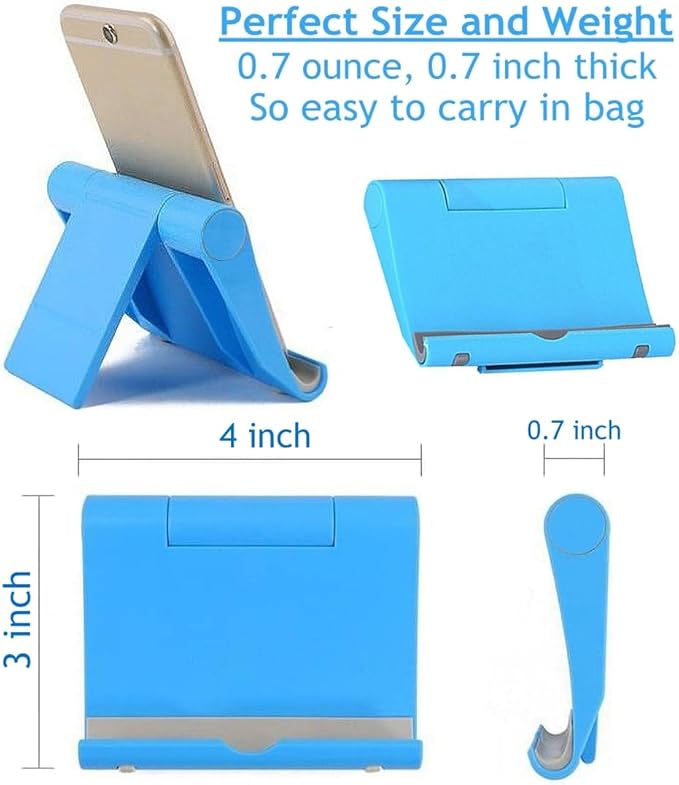 Adjustable Foldable Cell Phone Stand for Desk, Compatible with Most Devices, 1.5 Ounces