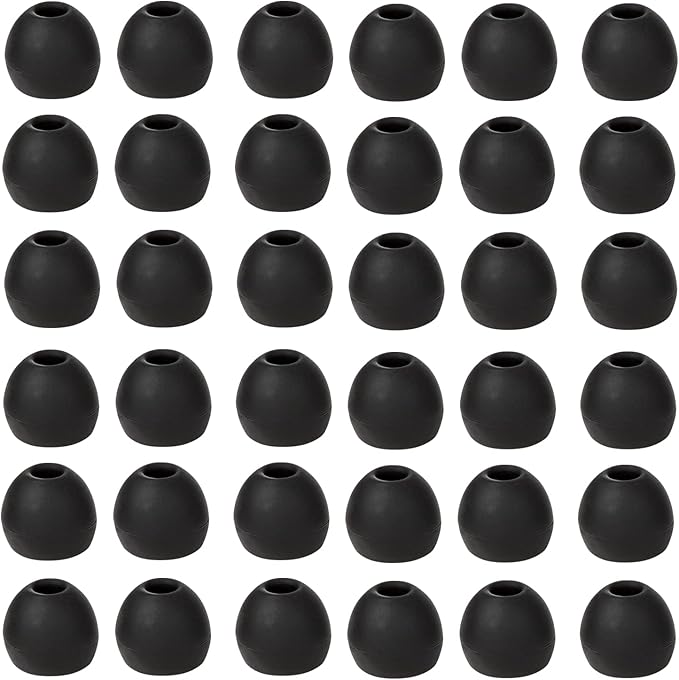 36 Pieces Large Earbud Tips Soft and Comfortable Silicone Earbud Tips Ear Bud Replacement Pieces Silicone Fit Most in-Ear Headphones,Inner Hole 3.8mm -5.5mm,Large Black Earbuds Silicone Tips