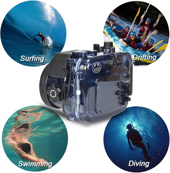 Sea frogs 195FT/60M Underwater Waterproof Camera Diving housing case for Sony DSC RX100 RX100II RX100III RX100IV RX100V RX100I-V (Housing + Red Filter)
