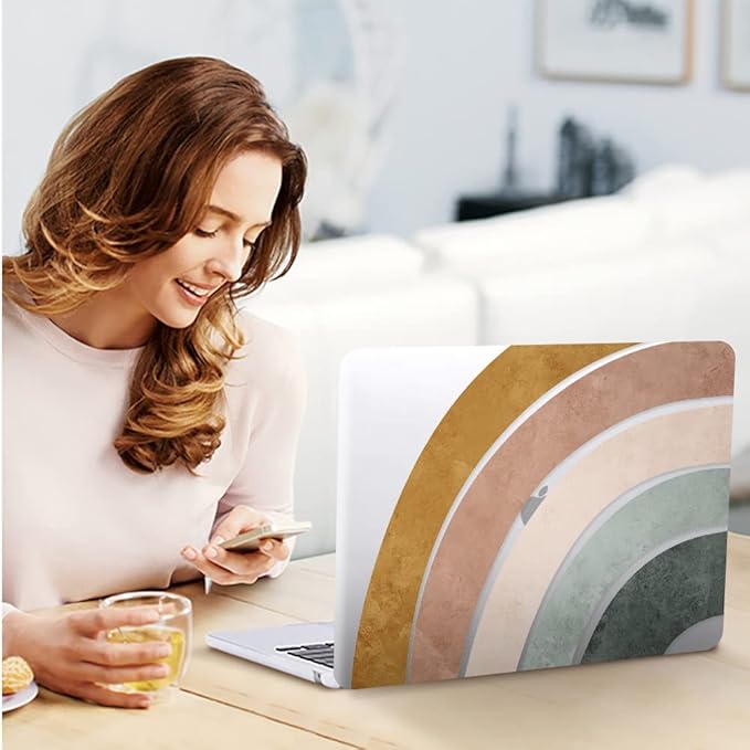 iCasso for MacBook Air 13 inch Case 2025 2024-2022 Release M4 A3240 M3 A3113 A2681 M2 with Liquid Retina Display, Hard Plastic Shell for Mac Air 13.6, Keyboard Cover&Screen Protector, Rainbow Molandi