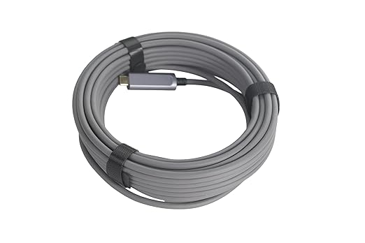 Fiber Optic USB A to USB C Cable(50ft),High Speed 10Gbps USB 3.2 Gen2 Active Optical Cable for VR, Webcam, Laptop,Camera,Projector etc,Grey