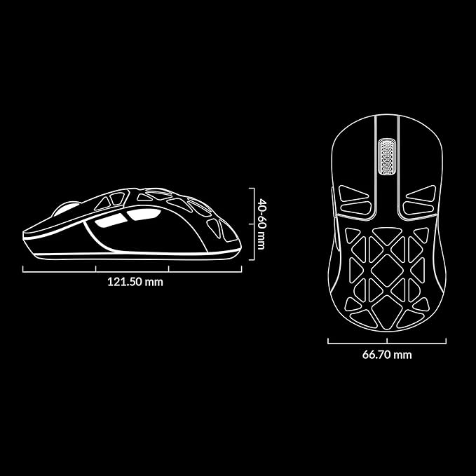 M3 Mini 4K Wireless Mouse Signature Edition 5.1/2.4 GHz/Wired Optical Mouse, Ultra-Lightweight 55g Programmable PixArt 3395 Sensor with up to 26,000 DPI/ 650 IPS for Windows Mac Linux - Black