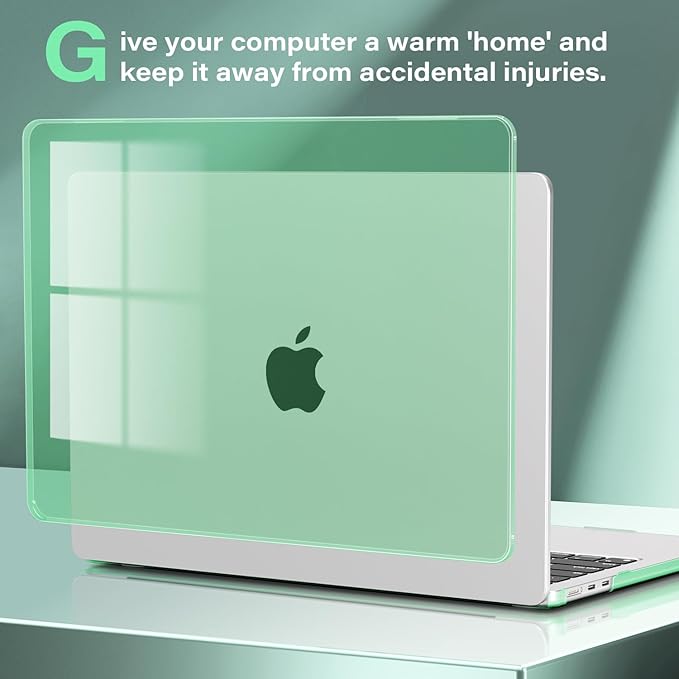 CISSOOK Compatible with MacBook Air 13.6 inch Case 2022 2024 2025 Release A2681 A3113 A3240, Plastic Hard Shell Case with USB Adapter for MacBook Air 13 inch M2 M3 M4 Chip, Clear Green
