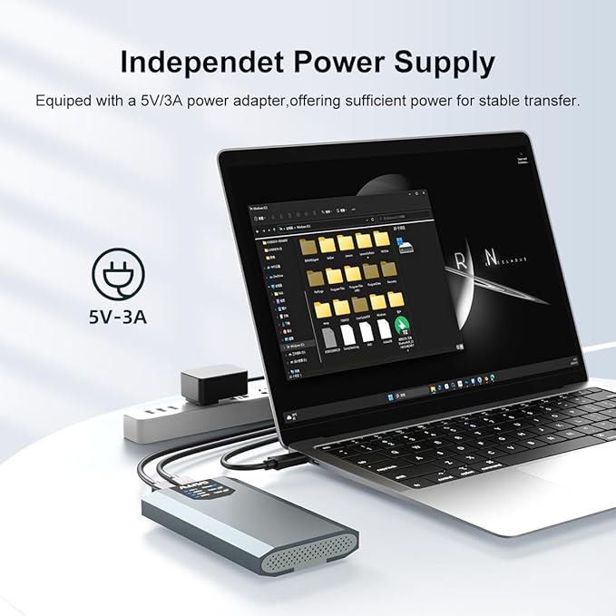 MAIWO Dual M.2 NVMe SSD Enclosure with 4 RAIDs, M.2 NVMe PCIe RAID Enclosure Supports RAID0/1/PM/Large, USB 3.2 Gen2x2 Type-C 20Gbps Speed, 8TB Capacity
