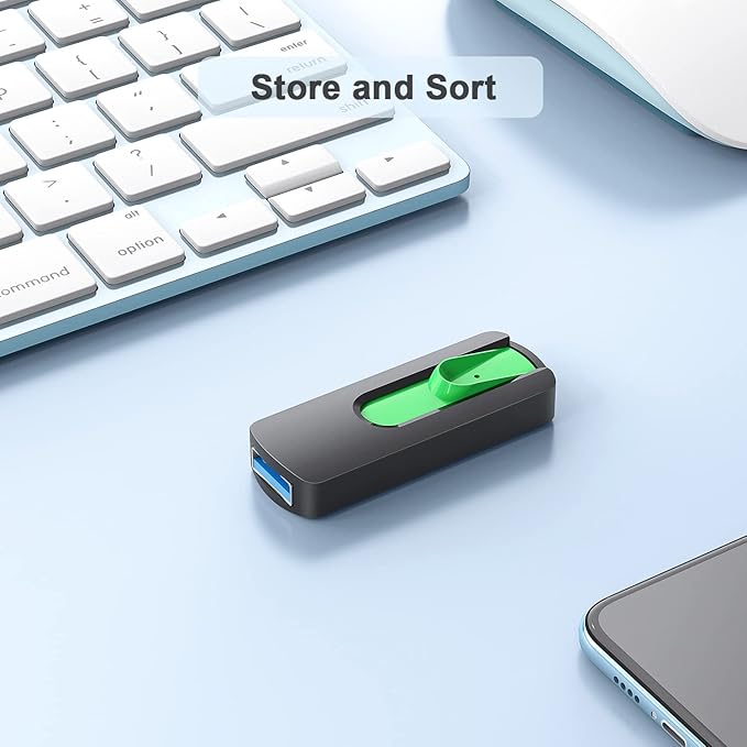 Aiibe 512GB USB 3.0 Flash Drive Thumb Drive USB Drive 512 GB Flash Drive Retractable Jump Drive 512GB for PC Laptop (Green)
