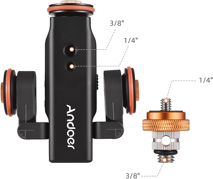 Andoer Video Camera Dolly with Ballhead & Phone Holder, 3-Speed Motorized Auto Track Dolly Car with Remote Control - Compatible with iPhone, DSLR, Camcorder, Gopro, Insta, Android Smartphone