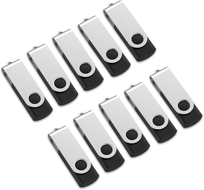 Aiibe Wholesale Bulk Flash Drives 8GB 8G USB Flash Drive 50 Pack 8GB USB 2.0 Thumb Drives, Black