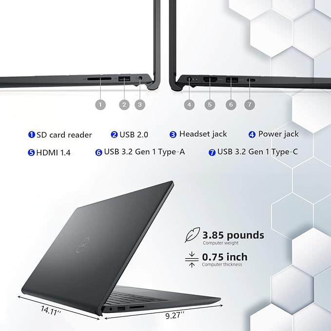 Dell 15.6" Touchscreen Laptop Computer, 16GB RAM, 0.75TB Storage (512GB SSD + 256GB Docking Station), Intel 10-Core i5-1334U (Beat i7-1250U), FHD Display, WiFi 6, Windows 11 Pro S, USB C to RJ45 Cable