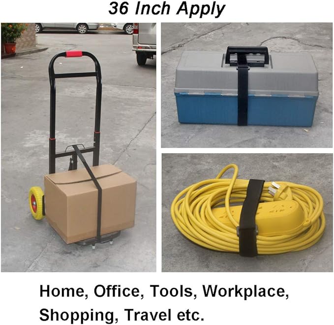 36 inch Cable Straps,12 pcs Reusable Fastening Hook and Loop Utility Cable Ties Down Wraps Adjustable Cinch Straps