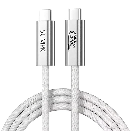 240W USB C Cable 6.6FT 2 Packs, USB4 Cable with 40Gbps High Speed Data Transfer, Single 8K/Dual 4k Display Compatible for Thunderbolt 4/3 Monitor/Hub/Docking Stations, iPhone 16/16 Pro