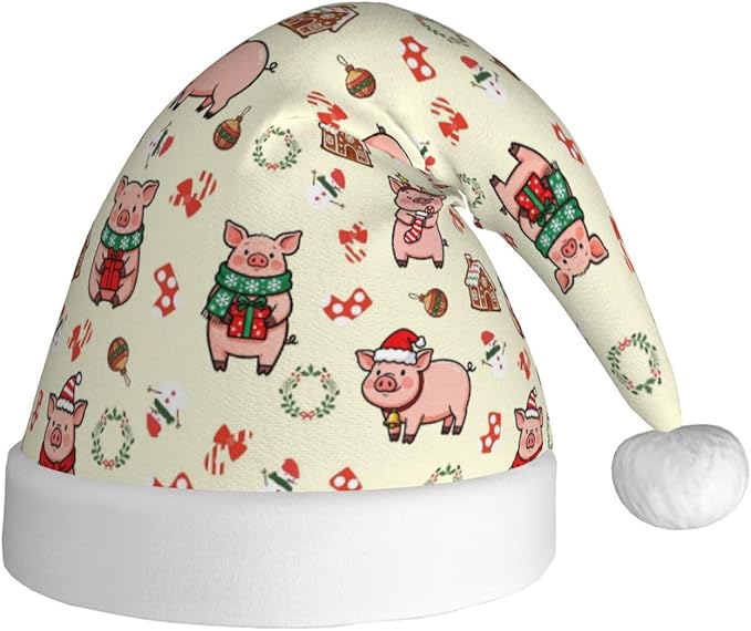 Christmas Santa Hat for Adults,Holiday Unisex Xmas Hat for New Year Party Headwear