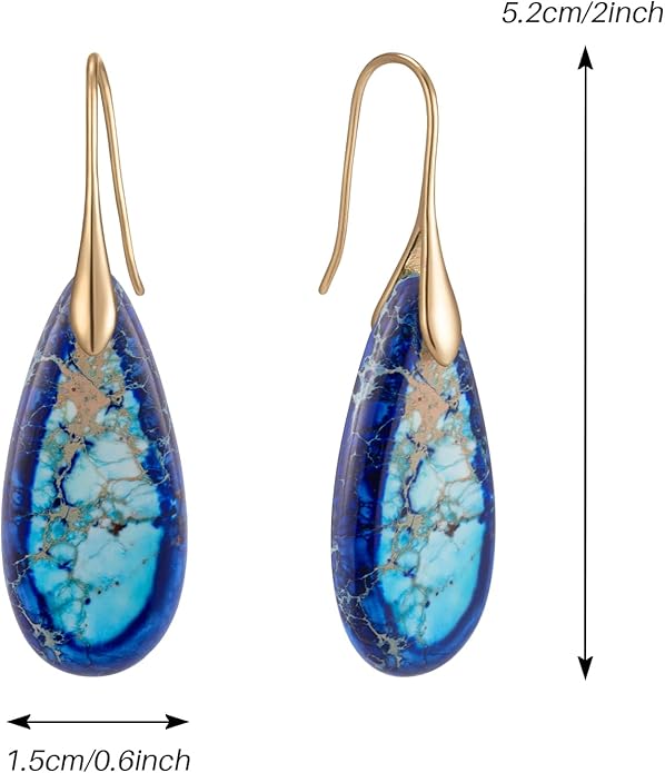 SELOVO Stone Fishhook Dangle Drop Earrings Statement Earrings for Women Stone