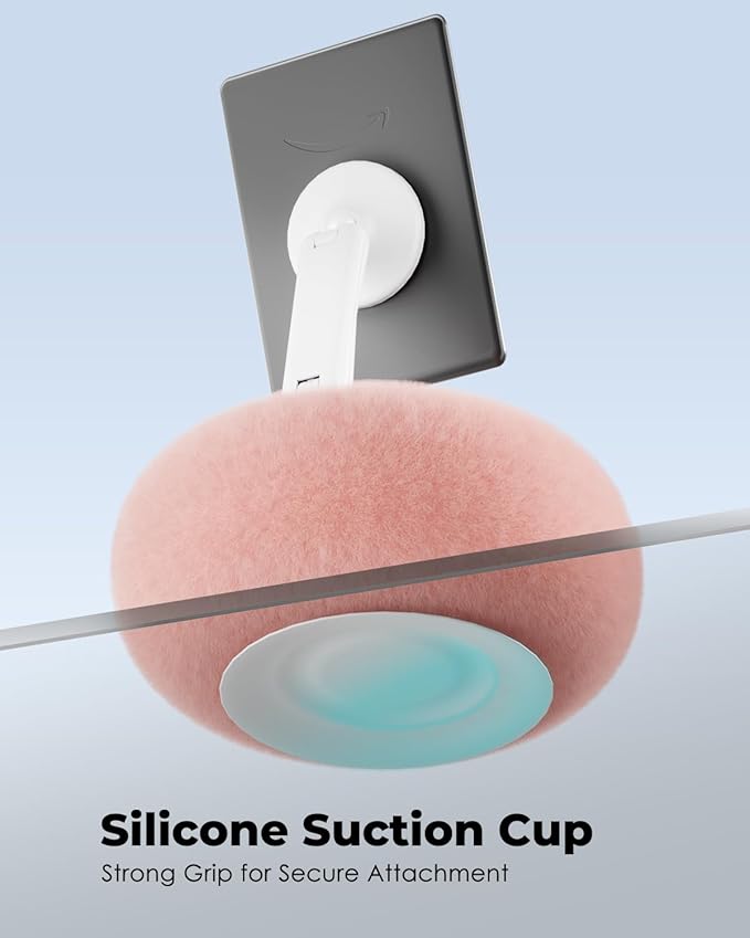 Viozon Phone Holder for Bed, Magnetic Pillow Stand, Compatible with 4-7" Phone/Kindle with Small Storage, Removable Suction Base for Stability, Idea for Kindle Reading and Video Watching On Bed,Pink