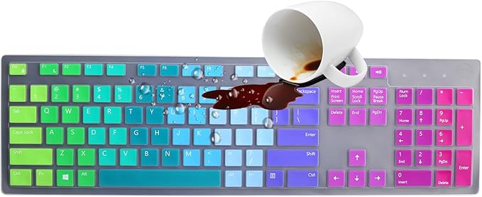 Keyboard Cover for Dell KM636 KB216 KB216t KB216d KB216p Wired & Wireless Keyboard, Dell Optiplex 5250 3050 3240 5460 7450 7050, Dell Inspiron Desktop 24" 27" 5400 5490 7700 7790 3475 3670 3477-RW