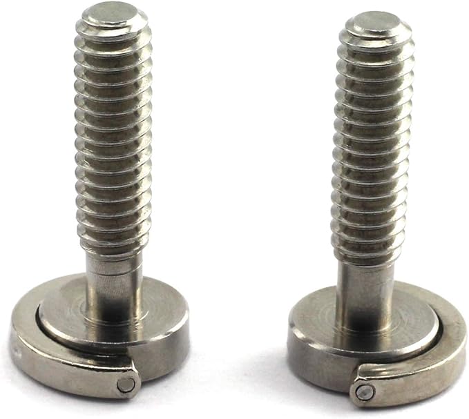HJ Garden 2pcs 1/4-20 Thread D-Ring Stainless Steel Camera Fixing Screws for Camera Tripod Monopod QR Plate,D Shaft Quick Release Plate Mounting Screw 30mm Length