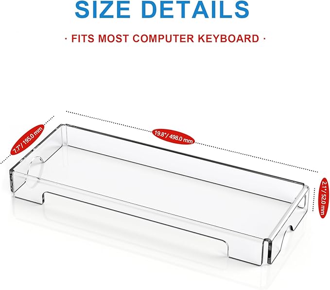 WINFFOR Acrylic Keyboard Cover Protector - 2 Pack Mechanical Keyboard Dust Cover Computer Keyboard Cover Keyboard Protector Fits 17'' Keyboard (Crystal Clear)