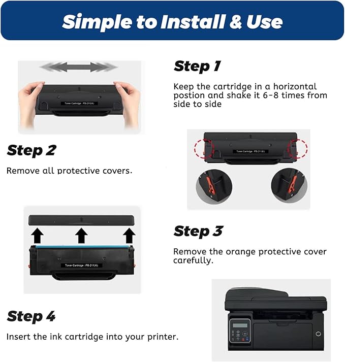 PB-211 Toner Cartridge, PB-211EV PB211 PB 211 Black, Compatible for Pantum P2502w P2500 P2500W P2500NW M6550 M6550N M6550W M6552NW M6600 M6600N M6600W P2207 (1 Pack)