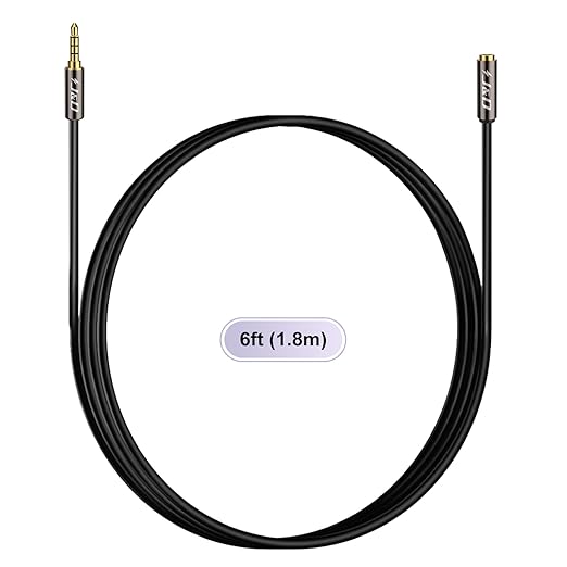 J&D 3.5mm TRRS Cable, 1/8 Inch 4 Pole TRRS Jack Male to Female Auxiliary Extension Cable for Headphones, Car Stereos, Phones and Speakers, 3 Feet