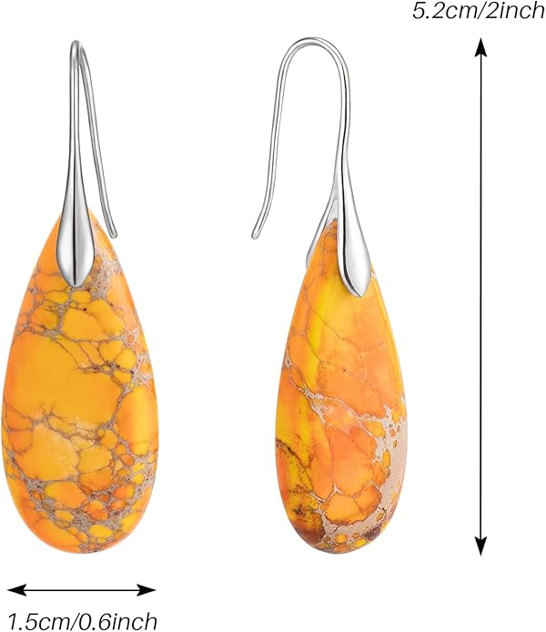 SELOVO Stone Fishhook Dangle Drop Earrings Statement Earrings for Women Stone