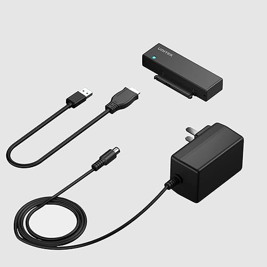 Unitek USB 3.0 to SATA III Hard Drive Adapter External Kit Cable for 2.5 3.5 Inch HDD/SSD Hard Drive Disk, Optical Drive, with 12V/2A Power Adapter, Support UASP